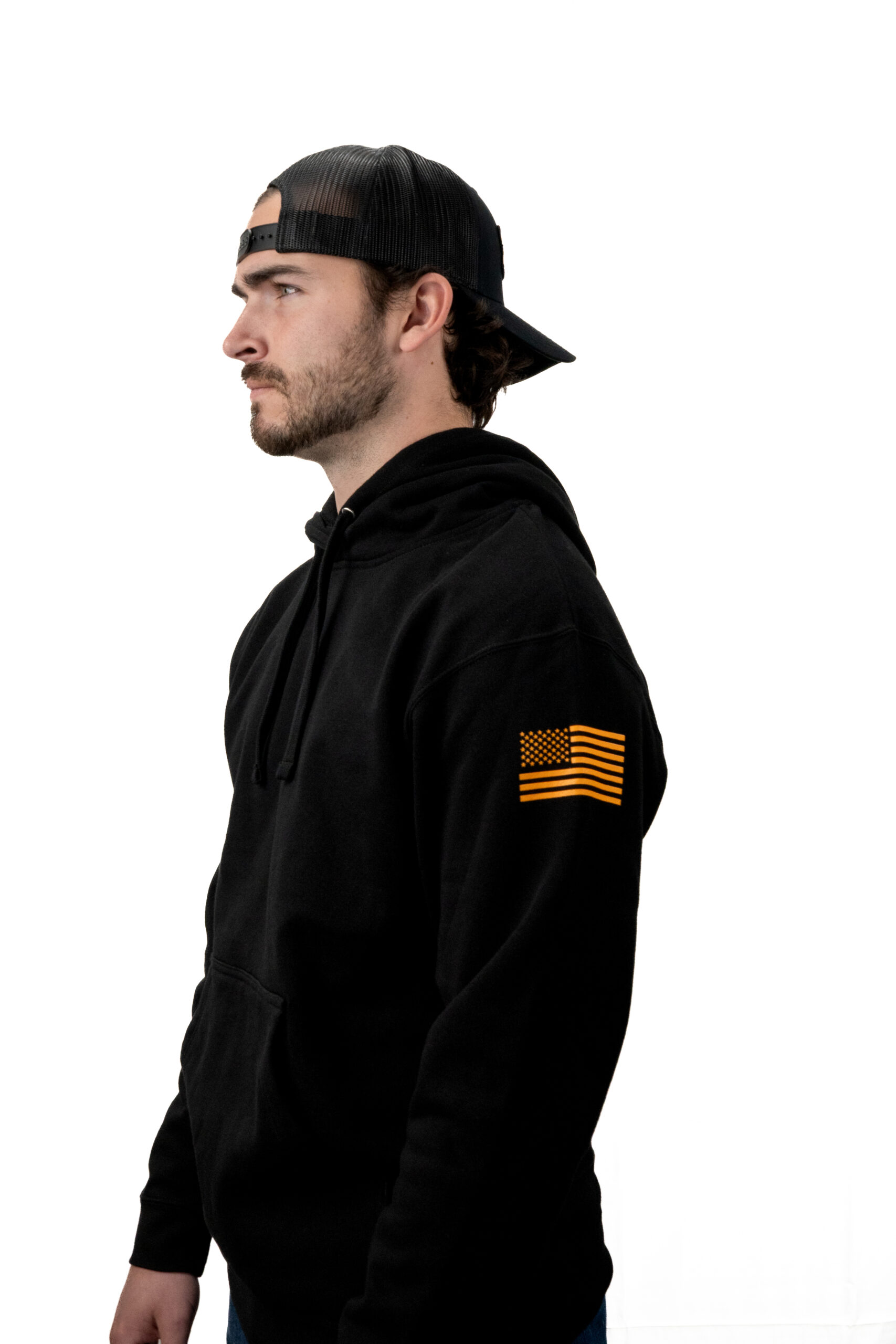 hoodie side profile worn